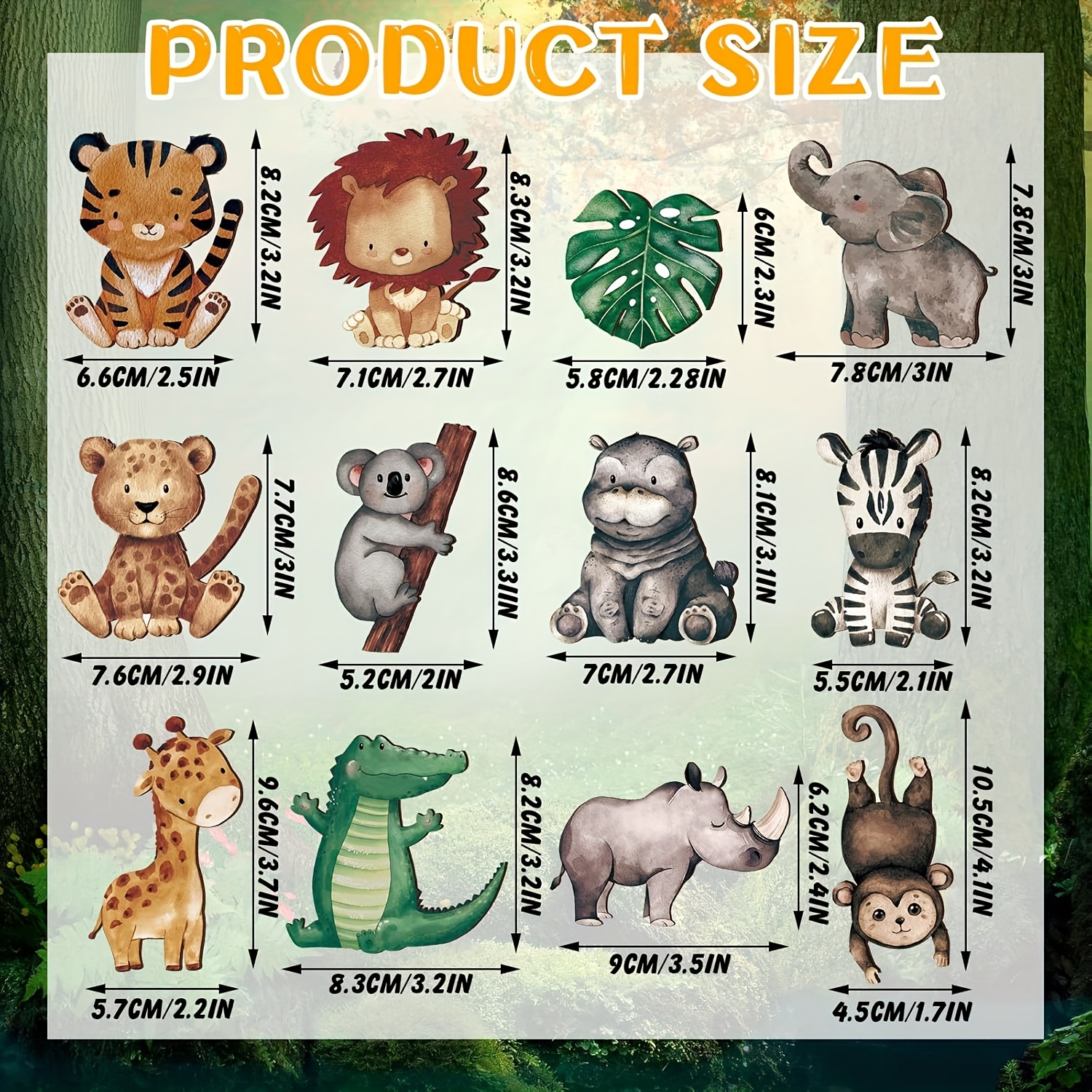 TEMU Ensemble de 12 figurines d'animaux de en bois , décorations de douche d'animaux peints, centres de table pour fête de camping ()
