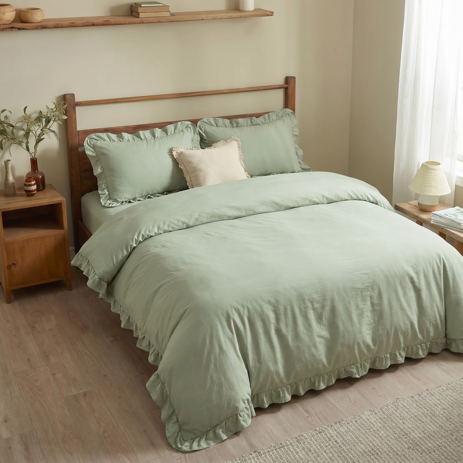 TEMU 2/3pcs Mung Bean Green Duvet Cover Set, Simple And Stylish Design, Two/3pcs Bedding, Breathable Synthetic Fiber, Duvet Cover Set, Bedding,