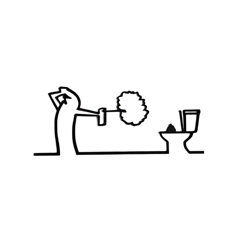 E-shop 2D Flachdruck, 1 Stück Acryl-Hängezeichen mit "Toiletten-Symbol", Lustiges Design, Minimalistische Kunst, Original Humorvolles Design, Geeignet