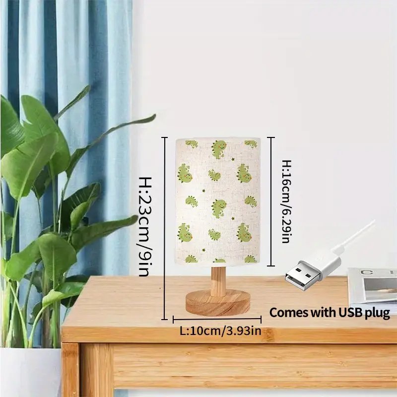 1pc cute dinosaur pattern table lamp usb powered warm ambient light for home decor push button control lighting no battery required suitable for room types dinosaur room decor Product details 5