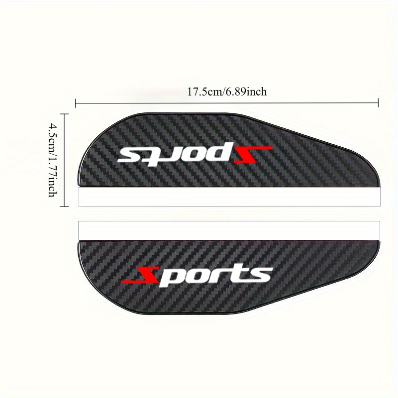 TEMU Set Of 2 Car Rearview Mirror Rain /self-adhesive Rain Visors/sun Shades, Designed With A Trendy Sports Emblem, Improving The Rearview Visibility Throughout , Suitable For All Types Of Vehicles