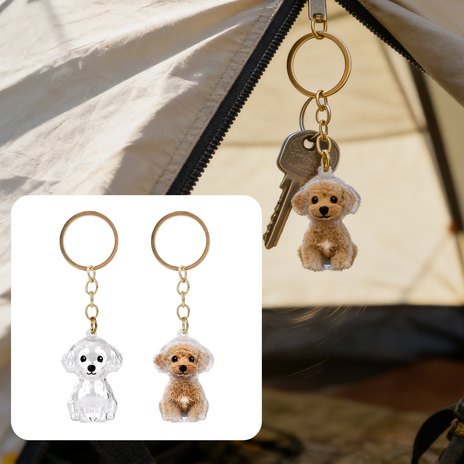 TEMU 【2個セット】デザイン アクリルキーホルダー ペットの毛収集用 - 犬猫の毛を保存する再利用可能な記念品