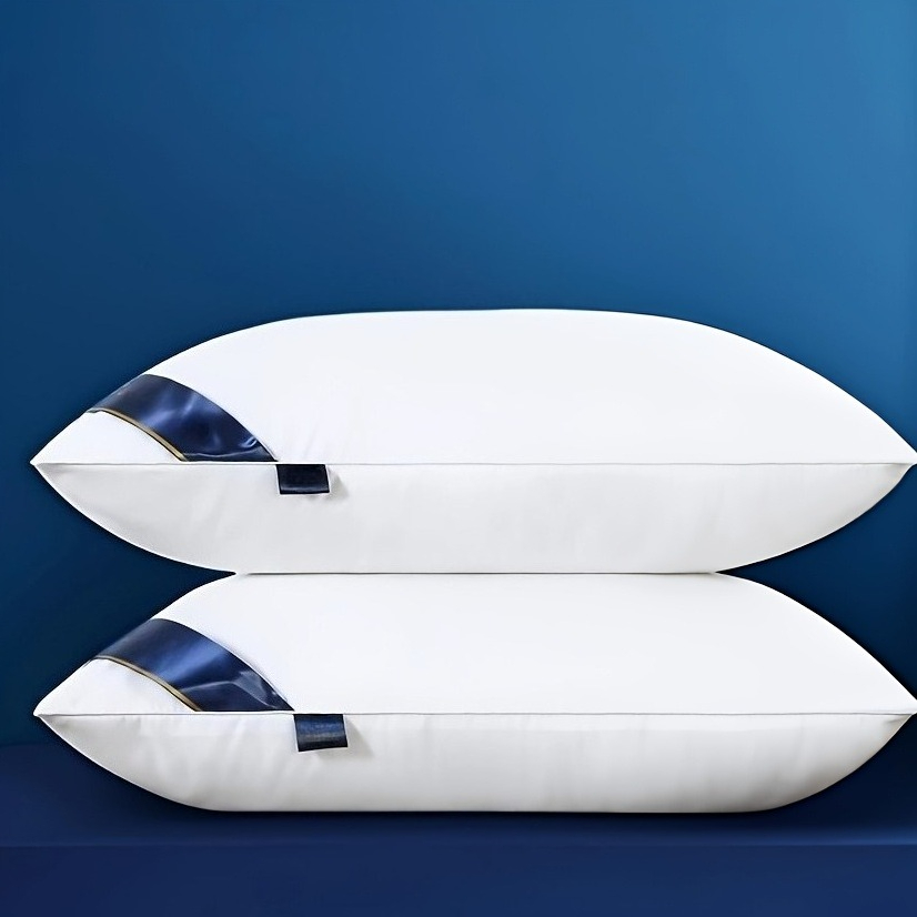 2pcs Grey Hotel Pillows Pillow Supports Neck And Spine For Relaxing Sleep, Pillows For Sleeping, Moisture Absorbing Breathable Household Pillows For Bed, Suitable For Living Room, Bedroom, Home Decoration, Stylish And Elegant.