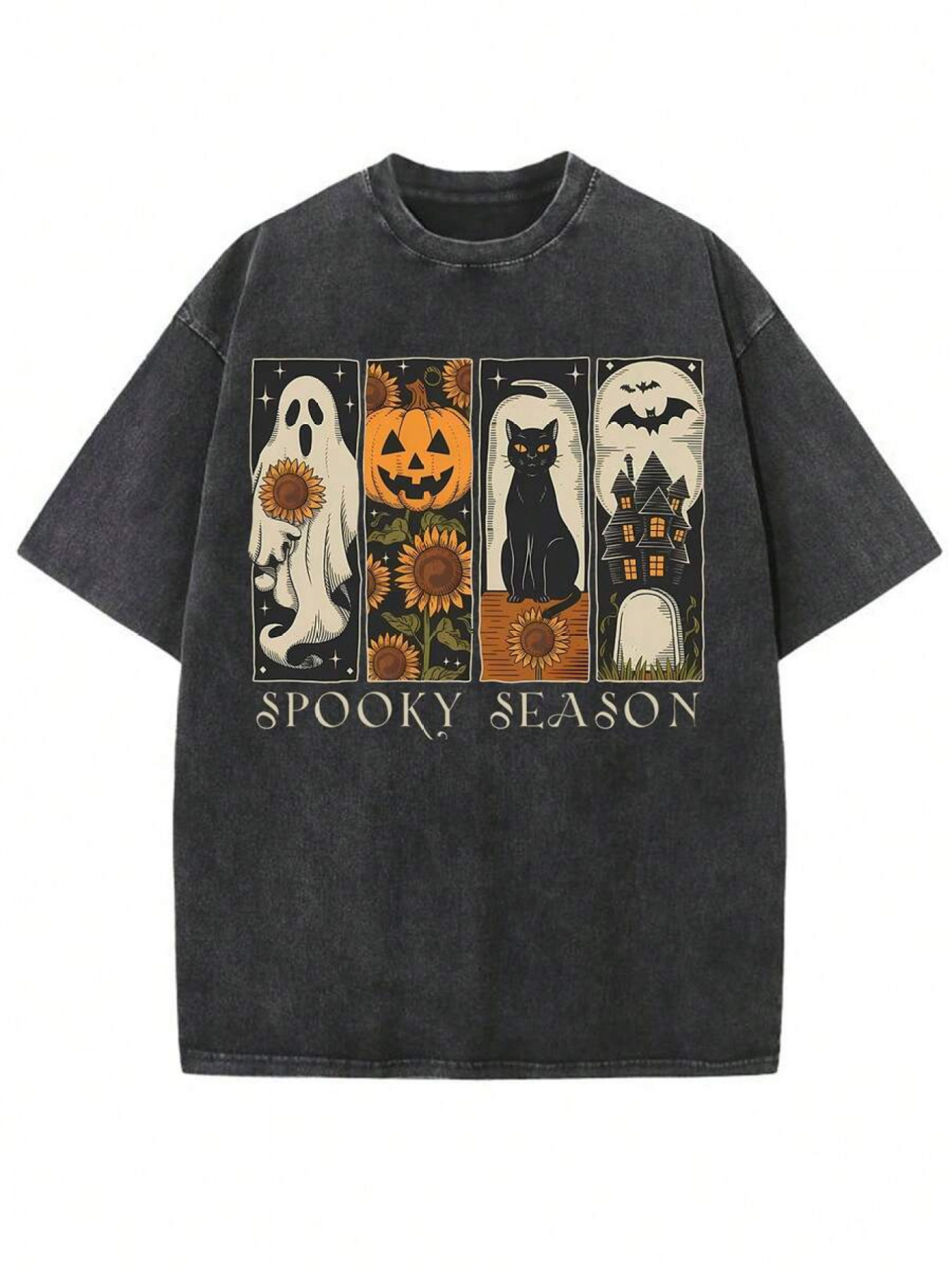 Maglietta Donna Autunno Halloween Zucca - Maniche Corte Girocollo - Stampa Grafica Arancione - Taglia XX-Large