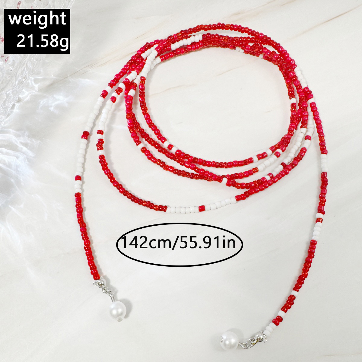 Unique Retro Round Rice Bead Y-Shaped Long Necklace