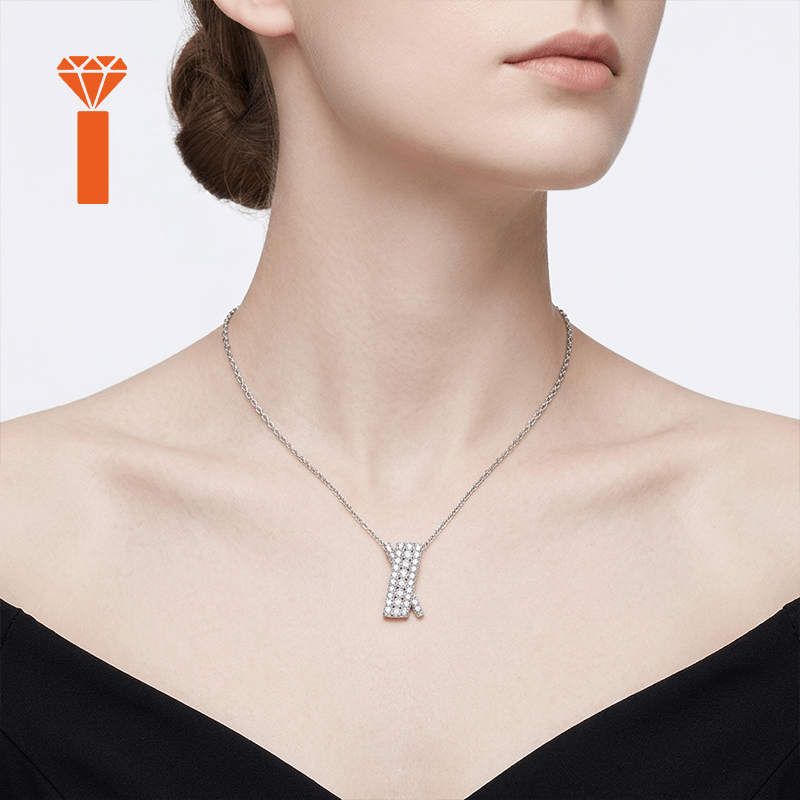 Moissanite Pendant Necklace in S925 Silver, Gift for Her