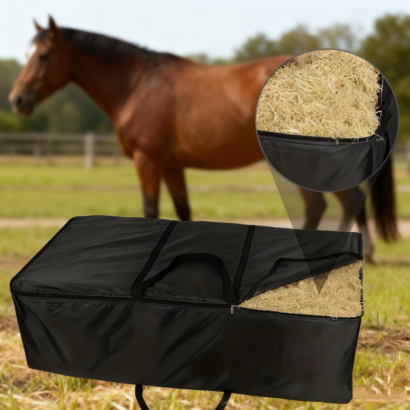 TEMU This Durable Solid-color Hay Storage Bag Of Oxford Cloth, Foldable, And Space For Storing Horse Feed