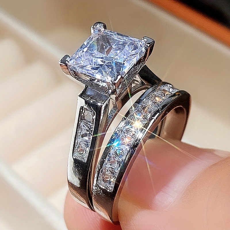 

2 Couple , Zirconia, Engagement Jewelry, Suitable For Newlywed Couple , !