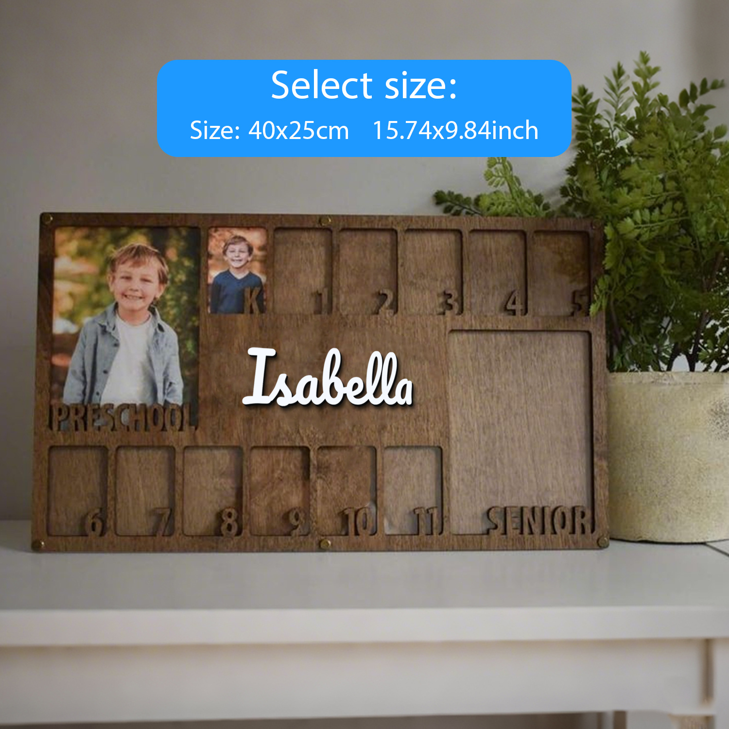 TEMU 1pc Bohemian Style To Graduation School Photo Frame - Personalized Name & Year Display, Durable Desktop Keepsake For Senior Gifts, Teacher