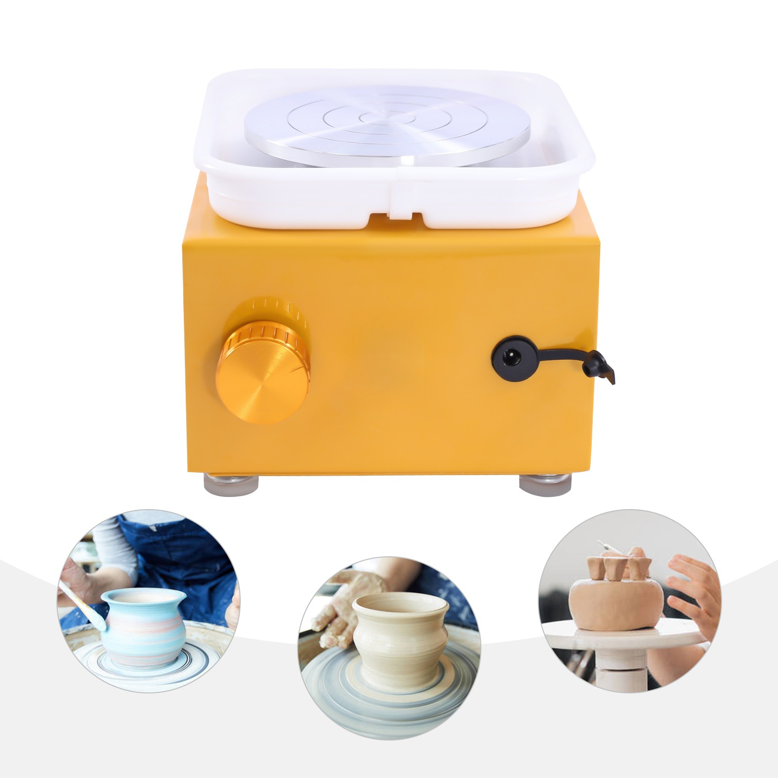 Mini Keramični Kolesni Set za Oblikovanje Gline, Ročno Vodenje, Kompaktna Zasnova, Brez Potrebe po Polnjenju, Nujno za Ljubitelje DIY