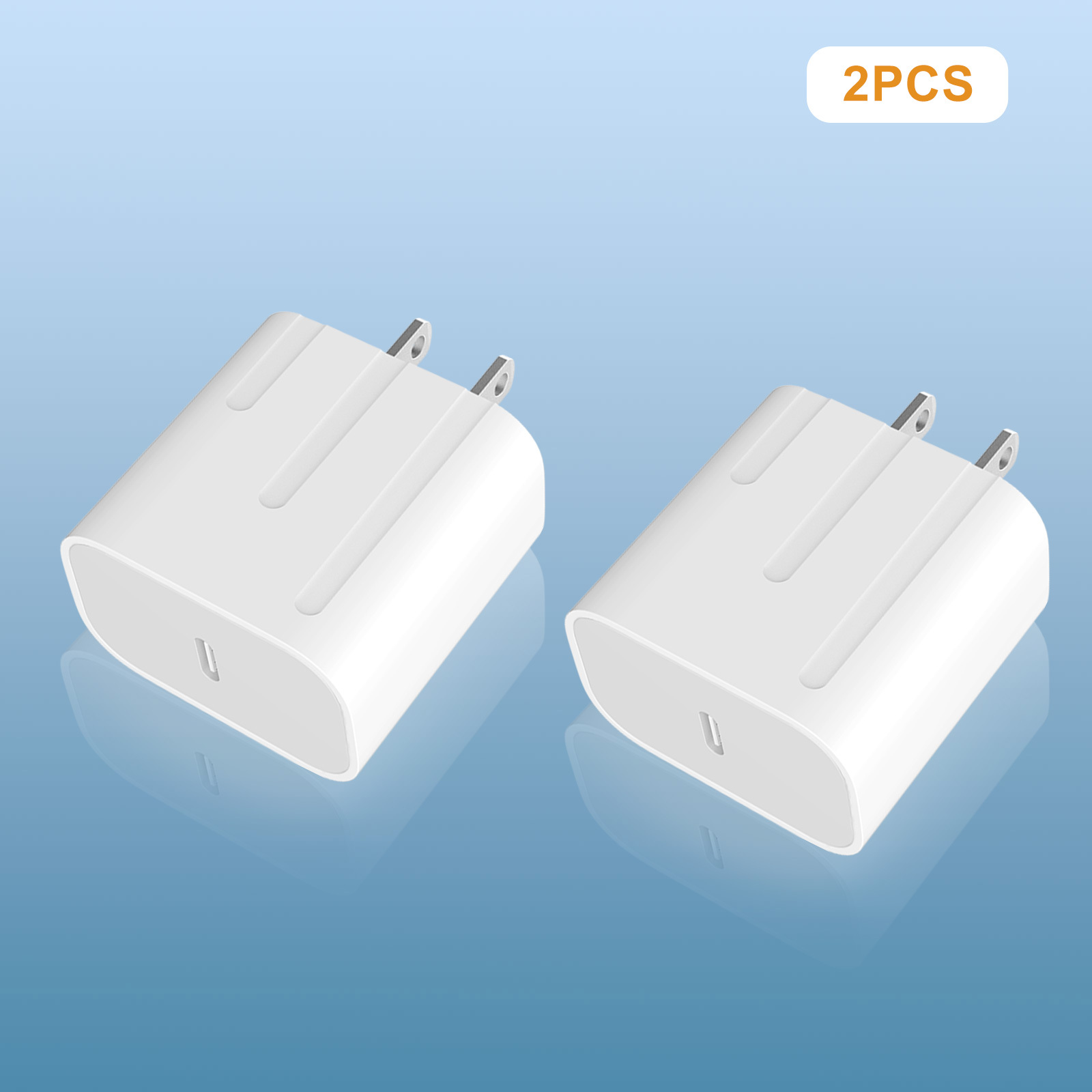 

2pcs Usb-c Wall , 10-20w Fast Charging Power Supply, Us Plug, 110-130v, Compatible With Iphone, Ipad, And Other Devices, With No Battery, For Power Supply Mode