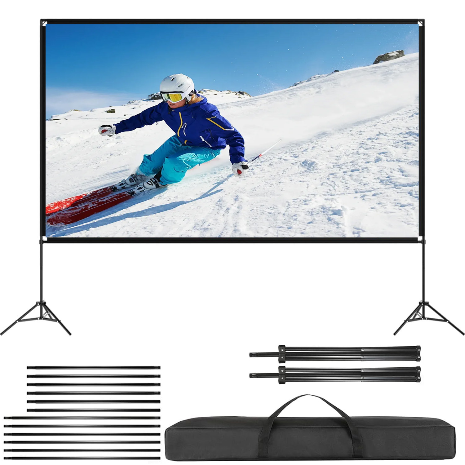 Adjustable 100in Projection Screen Support Frame, Suitable For Party Camping Wedding Meeting