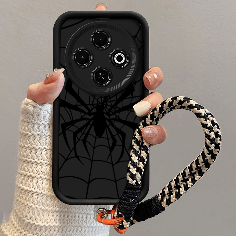TEMU Funda para móvil: Fundas negras simples de para Infinix TECNO SPARK 30C con cordón, para hombres y mujeres. Funda protectora de TPU de calidad,