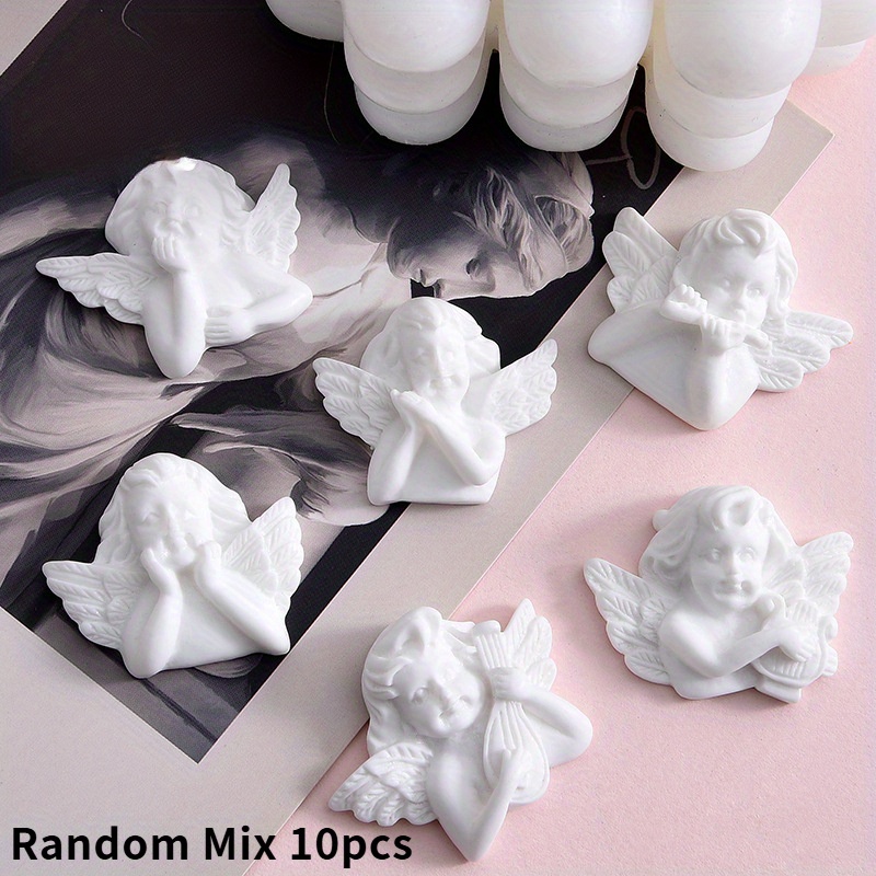 Image of 10pcs Random Styles Creative European And American Plaster Resin Accessories, Wholesale For Jewelry Making Hair Clips, Diy Landscape Decorative Phone Case Water Cup Accents