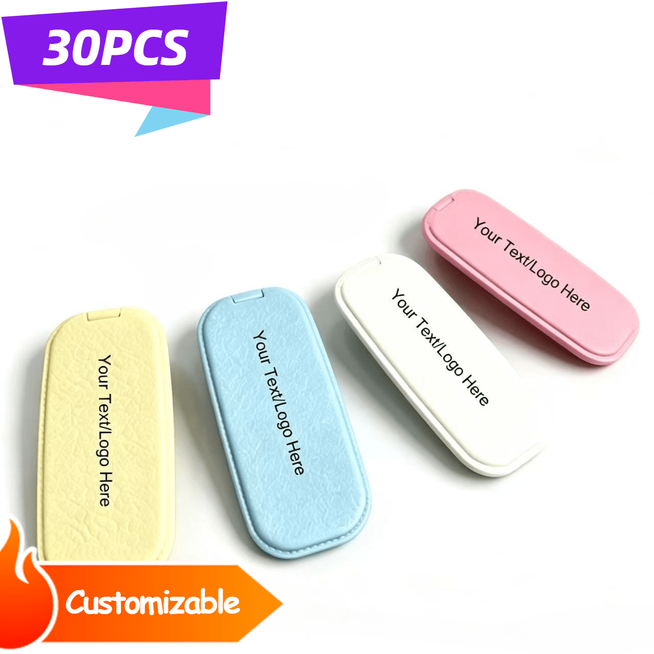 TEMU 30 pezzi Supporto per Anello Telefono Personalizzabile con Specchio, Supporto per Telefono con Testo/Logo Personalizzato Stampato, Supporto