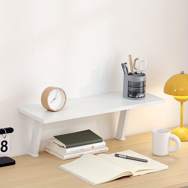 Versatile Desk Organizer With Metal U-clamp - Sturdy Wooden Storage Rack For Office, Study & Reading | Detachable Bookshelf, Monitor Stand & Note Holder