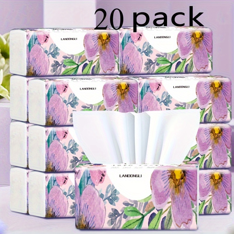 E-shop 20 Packungen Gesichtstücher, 270 Blatt pro Packung, Dicke Haushaltspapiertücher, Dicke Toilettenpapierlappen, Geeignet für Küche, Badezimmer,
