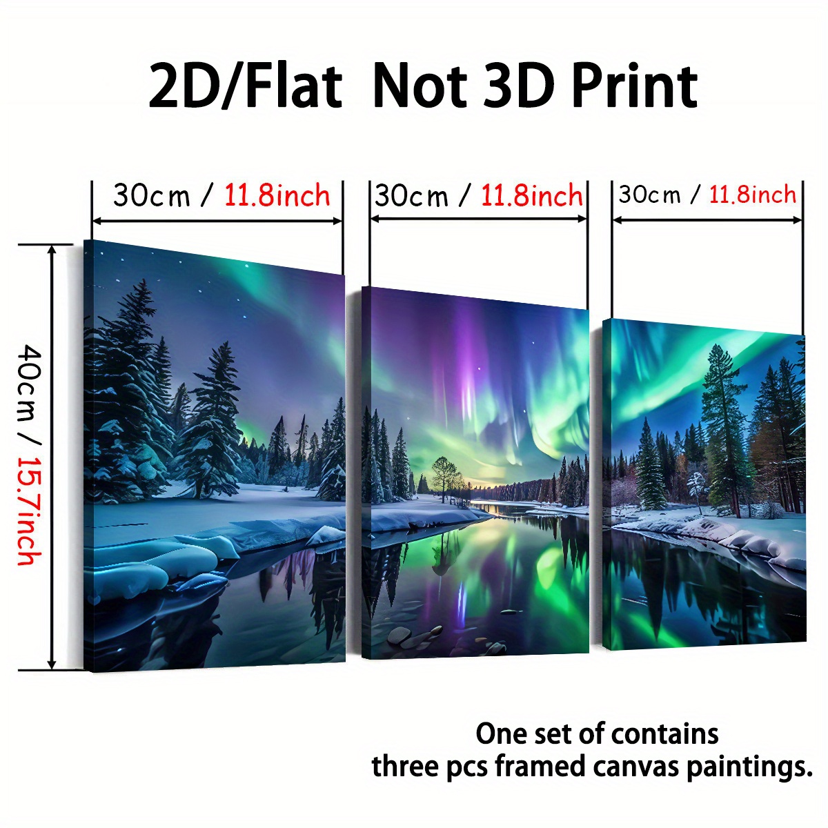 TEMU 2d Flat, 2d Flat, 2d Flat Printing Of And Natural Scenery, Suitable For Halloween/christmas, Framed Canvas Art And Posters That Hung , Home