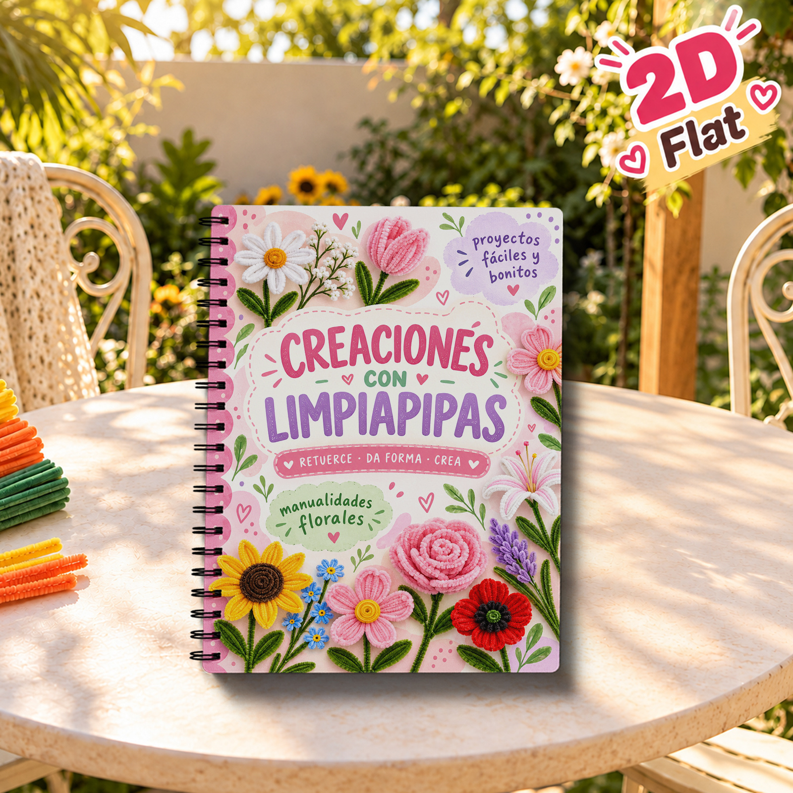 TEMU Cuaderno de Creaciones con Limpiapipas, Versión en Español, Ideas de Proyectos de Manualidades, Proyectos de Manualidades Fáciles para