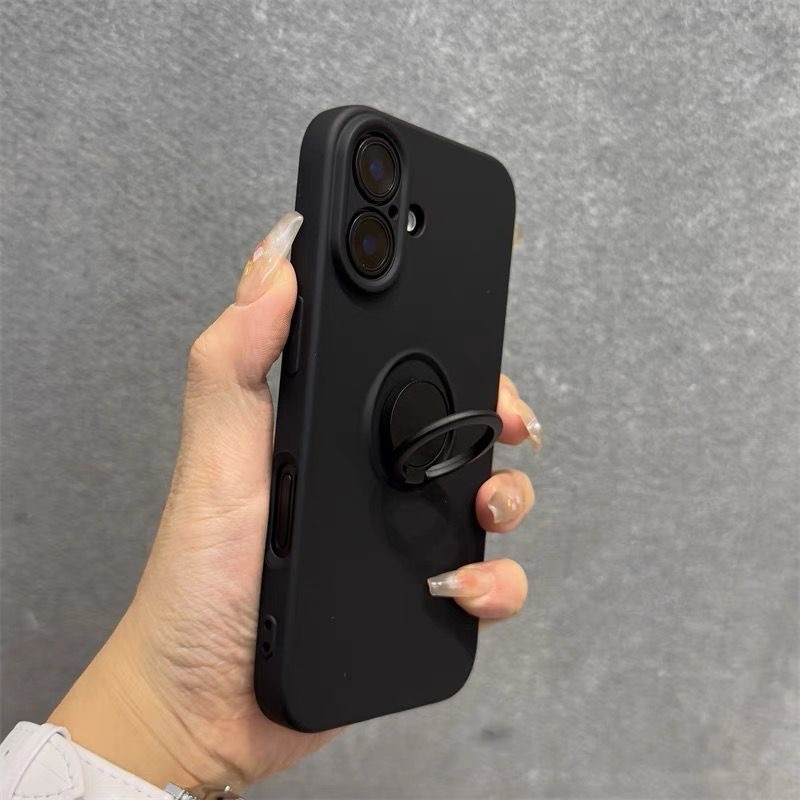 Liquid Silicone Suitable for 16 Phone Cases, Compatible with for iphone 15 Pro Max Ring Stand, Designed for Women, Full Protection Soft Case for 14 Plus, Shockproof for 13, High-end Texture for 12 Minimalist Style, Solid Color Protective Cover