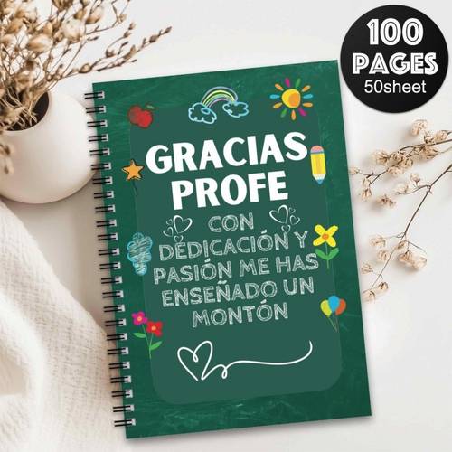 1pc spanish thank you teacher notebook and teacher appreciation gift classroom decor study planner spiral bound journal ideal for teachers students