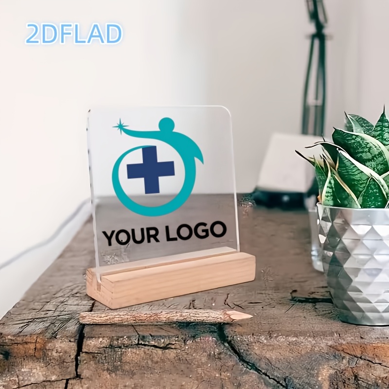 TEMU 2d Flat, 2d Flat 1pc Custom Logo Photo Acrylic Plaque With Stand - A Unique Anniversary Gift For Ones For Birthdays, Weddings, Christmas, And