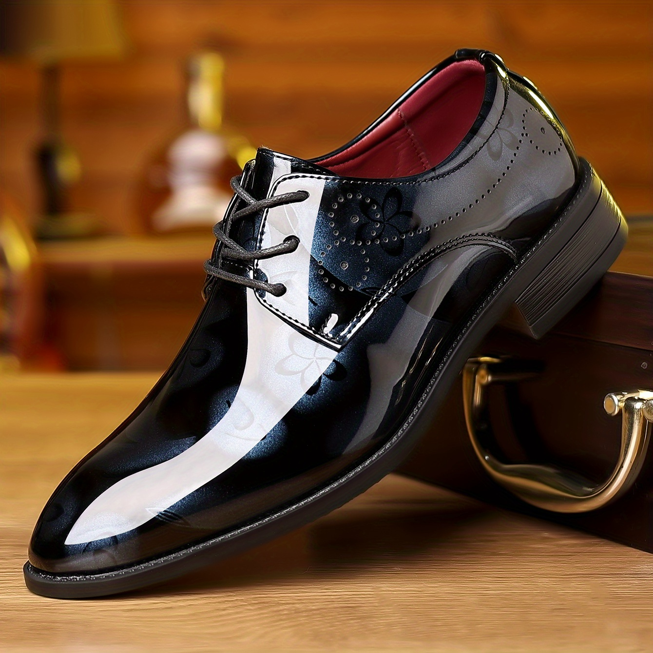 Men's Classic Lace-Up Dress Shoes, Multi-Color Optional, Fashion Outdoor Casual Walking Shoes
