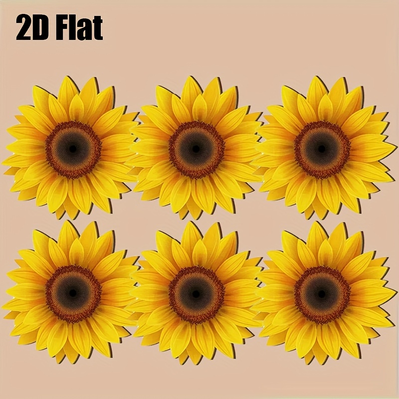 TEMU Set Of 6 Wooden Coasters Featuring A Sunflower Design, Drinks, Coffee, And Tea. Ideal For Home, Office, And Restaurant Use, For Thanksgiving