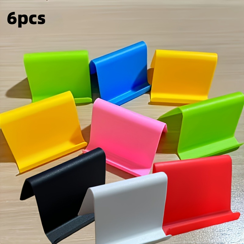 TEMU 6 Phone Stands (random Colors, Solid , Multi-functional Desktop Stand, Sturdy Plastic Material, Universal Compatibility, Suitable For Office,