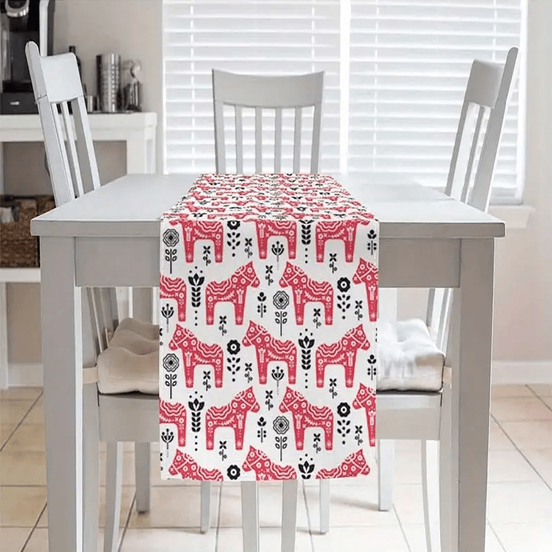 

Red And Table - 13x72 Polyester Rectangle Table Decor For Seasonal , Parties, And Makeovers