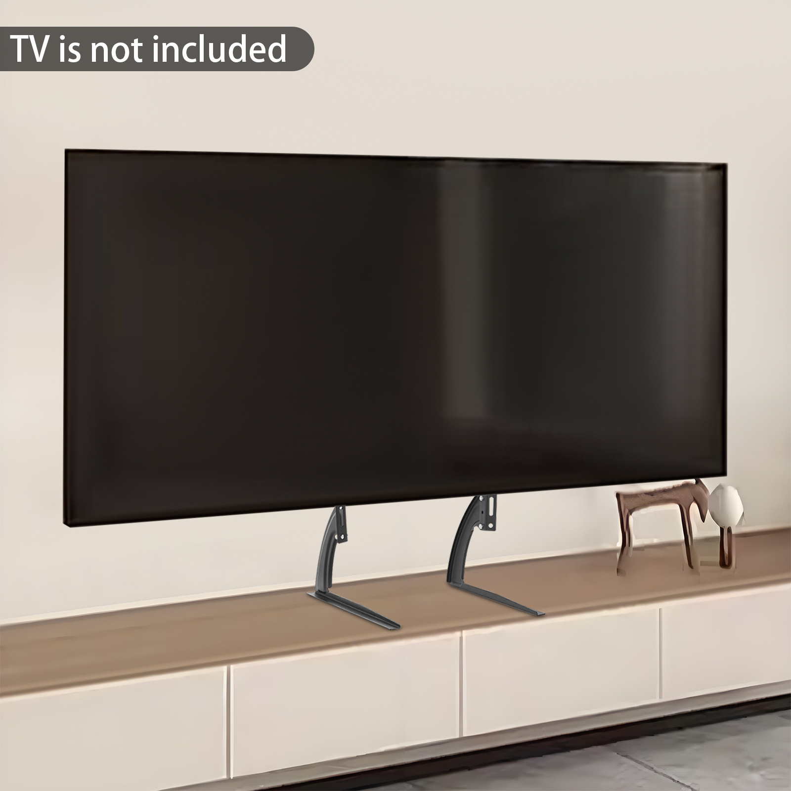 TEMU Supporto TV da tavolo, Sintonizzazione multi-, Telaio triangolare stabile, Montaggio senza attrezzi, Giunto ad con a