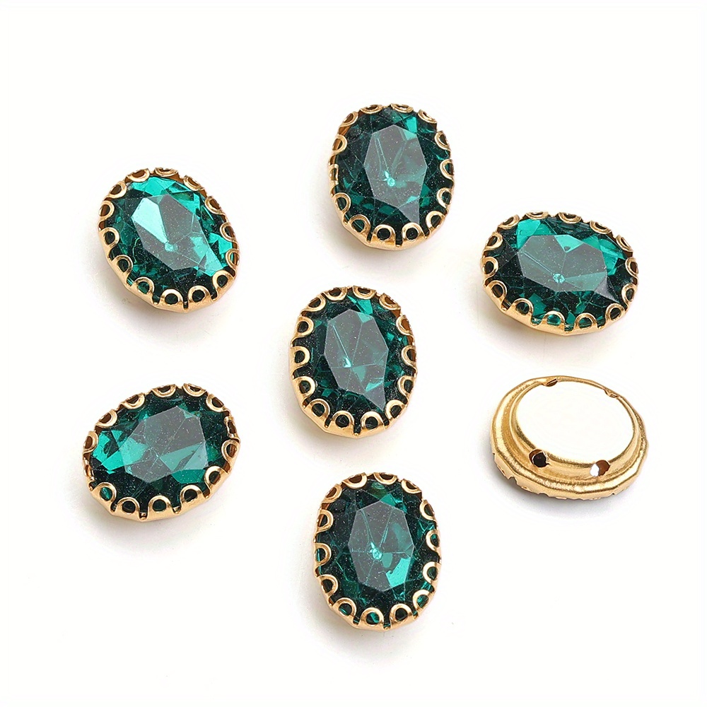 TEMU 50pcs 11 X 9Mm Diamantes de Acrílicos Ovalados Vibrantes con , Gemas Brillantes Multicolores para Manualidades - Perfectos para Hacer Joyas,