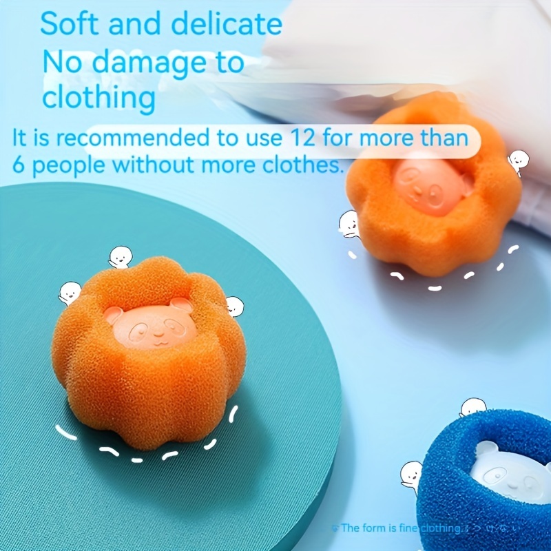 10  effective reusable pet hair remover colorful pet fur catcher orange and blue reusable dryer balls for   hair on clothing in washer dryer laundry random color Product details 0