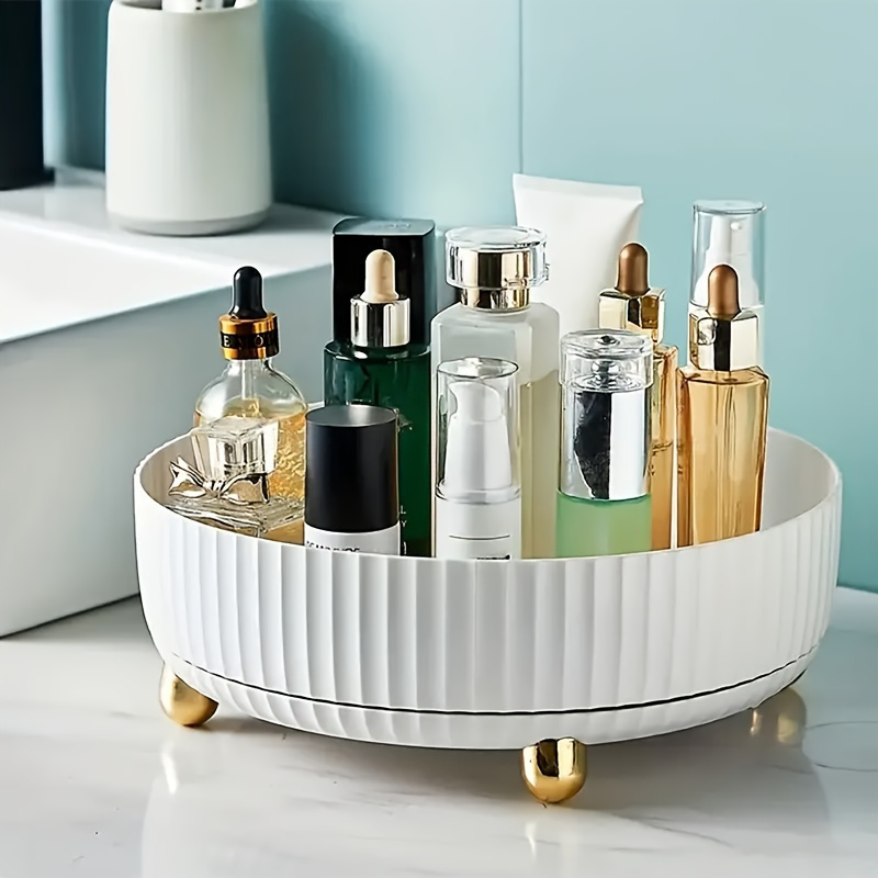 

Luxury 360° Rotating Makeup & Perfume Organizer - Sleek, Spacious Vanity Storage Tray For Effortless Organization, No Installation Required