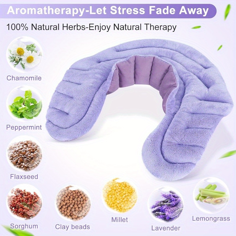 microwave heating pad for neck and shoulders weighted shoulder wrap to reduce discomfort heated wraps with herbal aromatherapy     hot cold compress, management, soothing wrap,  , hand wash only, herbal infused, weighted,   sufferers, wellness enthusiasts Product details 2