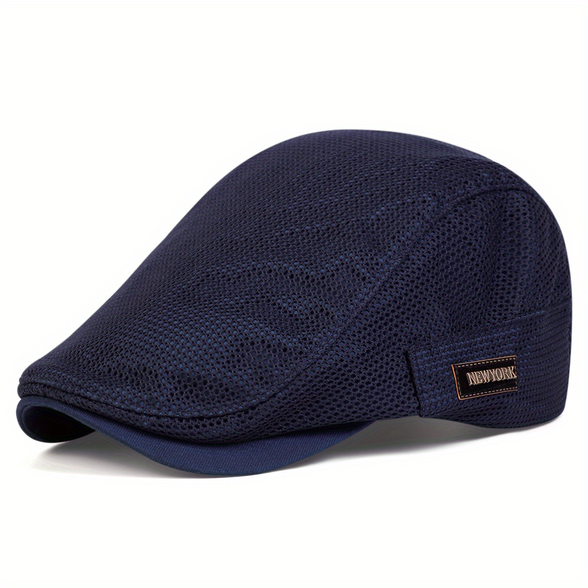 TEMU 1 Outdoor Men's Logo Mesh Trucker , Adjustable Fashion Newsboy , Casual Hat Suitable For Spring/summer , Travel, Beach Parties