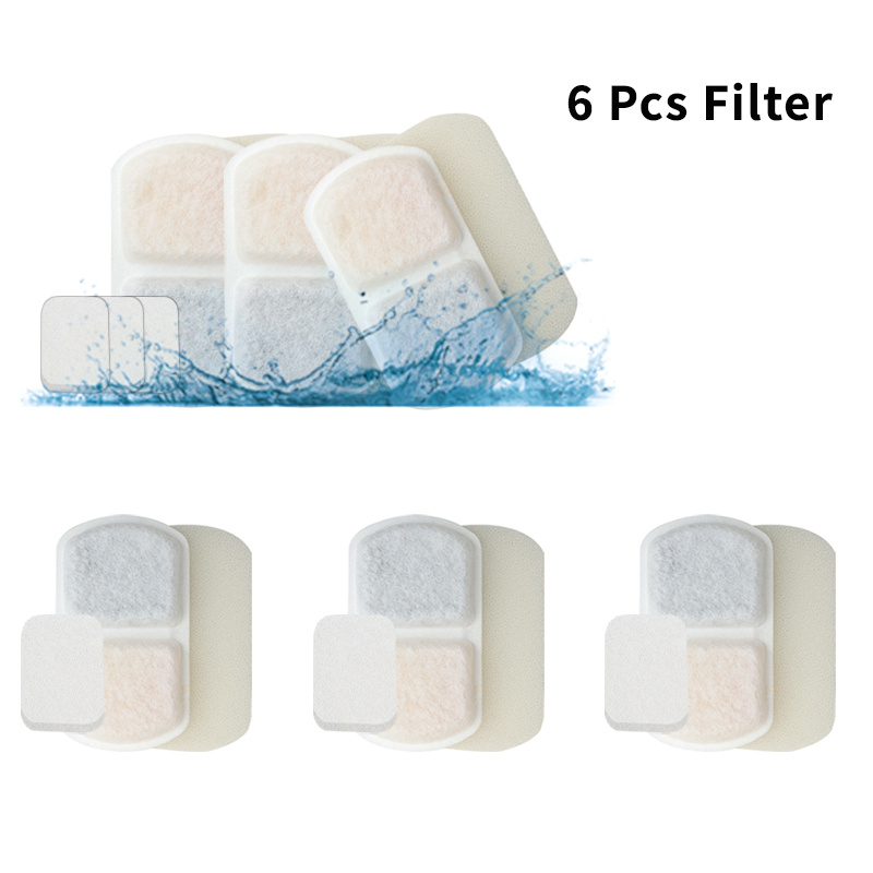 Image of 6/12/18 Pack Cat Water Fountain Filter, Filtration System Activated Carbon Resin Filters Compatible With 3l/4l/8l Cat And Dog Water Dispensers, Without Battery