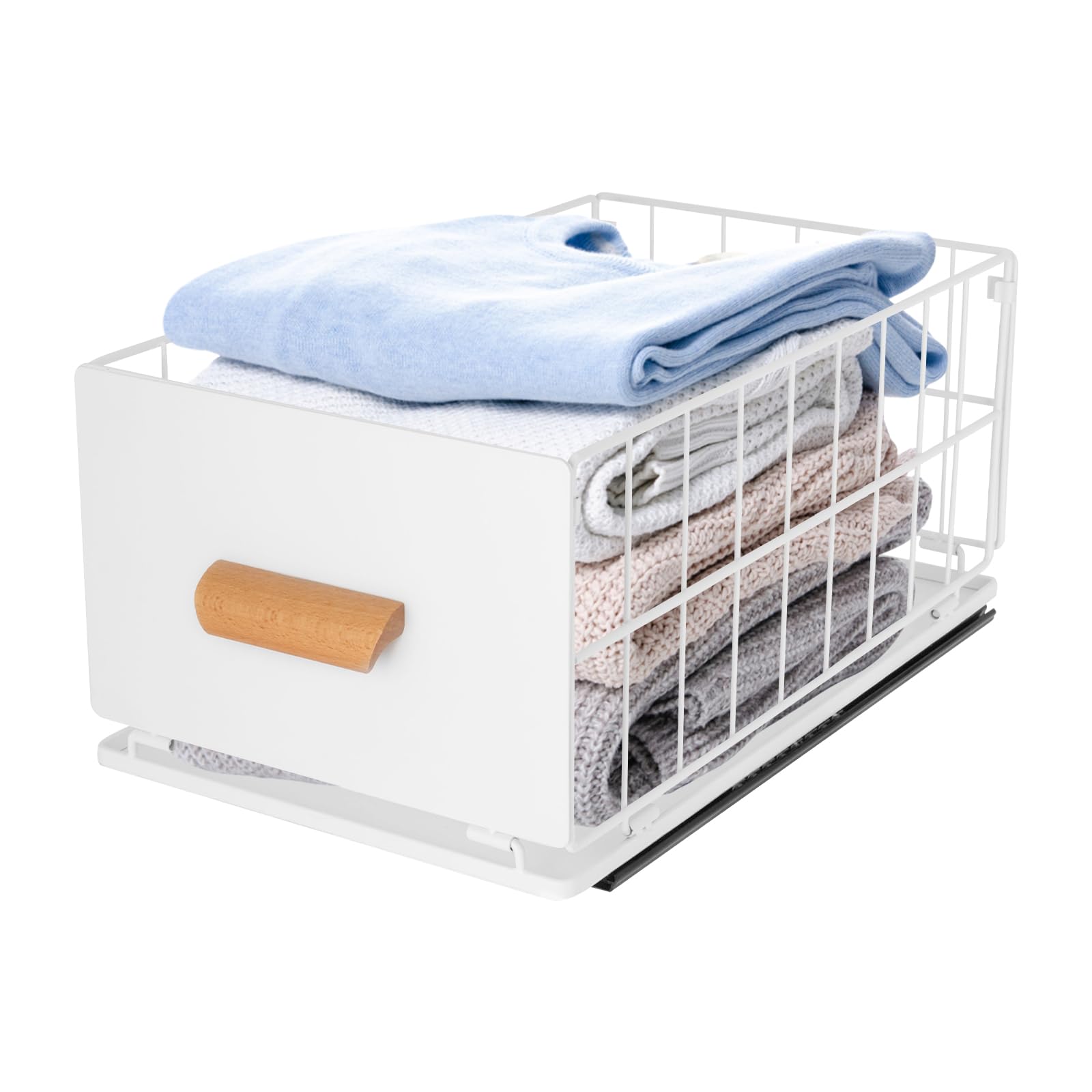 TEMU HOTMALLL Cajón Telescópico, Cajón Expandible, Sin Necesidad de Taladrar o Clavar, Organizador de Gabinete 40×24×18Cm, Cajón Expandible para
