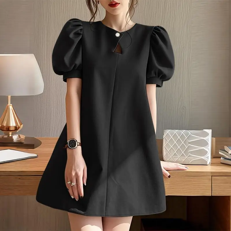 korean style mini dress Hanbok Women Dress, Korean Modern Hanbok Wrap Style Short Sleeve Dress, Korea Modernized Daily Casual Party Hanbok Mini Dress Blue Color