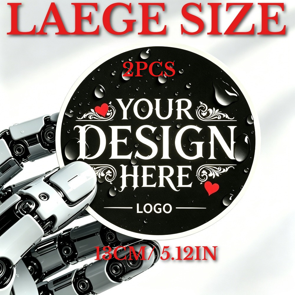 TEMU 2/10/20pcs Custom Business Stickers, Large Size/specification 11/12/13/14/15/16/17/18/19/20cm With Personalized Logo, Waterproof And