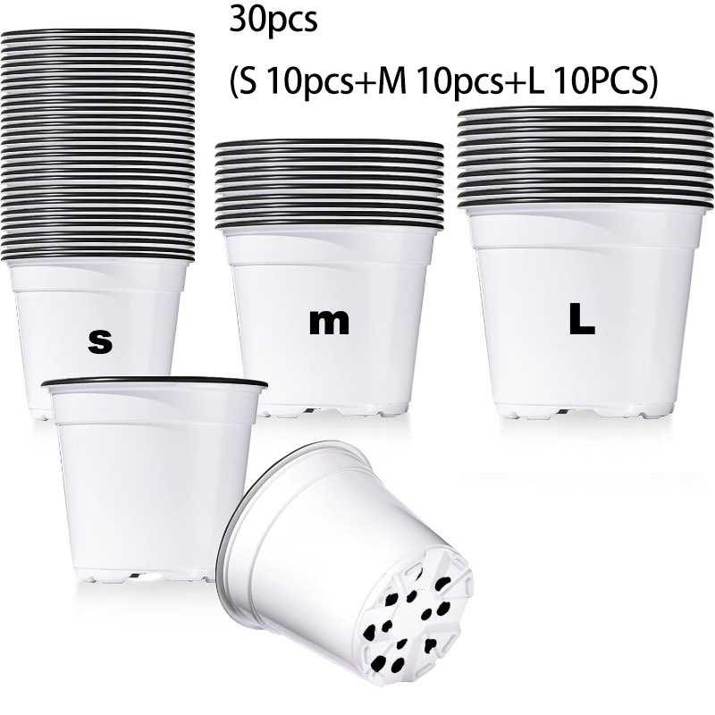 30/60pcs Pot Plastic Plant Nursery Pots With Drainage Holes - /outdoor Round Flower Pots Suitable For Succulent Seedlings, Herbs, - Lightweight Plastic, Colors (/color Options)