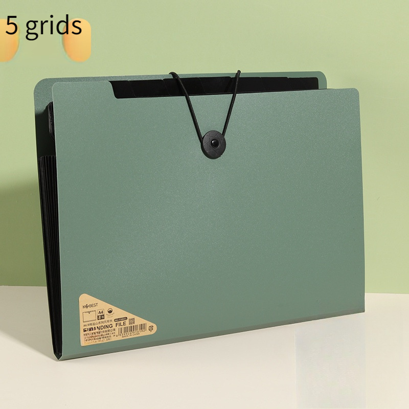 E-shop Premium Schwarze 5-Fach Aktenmappe mit Griff - Eleganter Schreibtisch Organizer für Bürobedarf, Farbcodierte Register für einfache