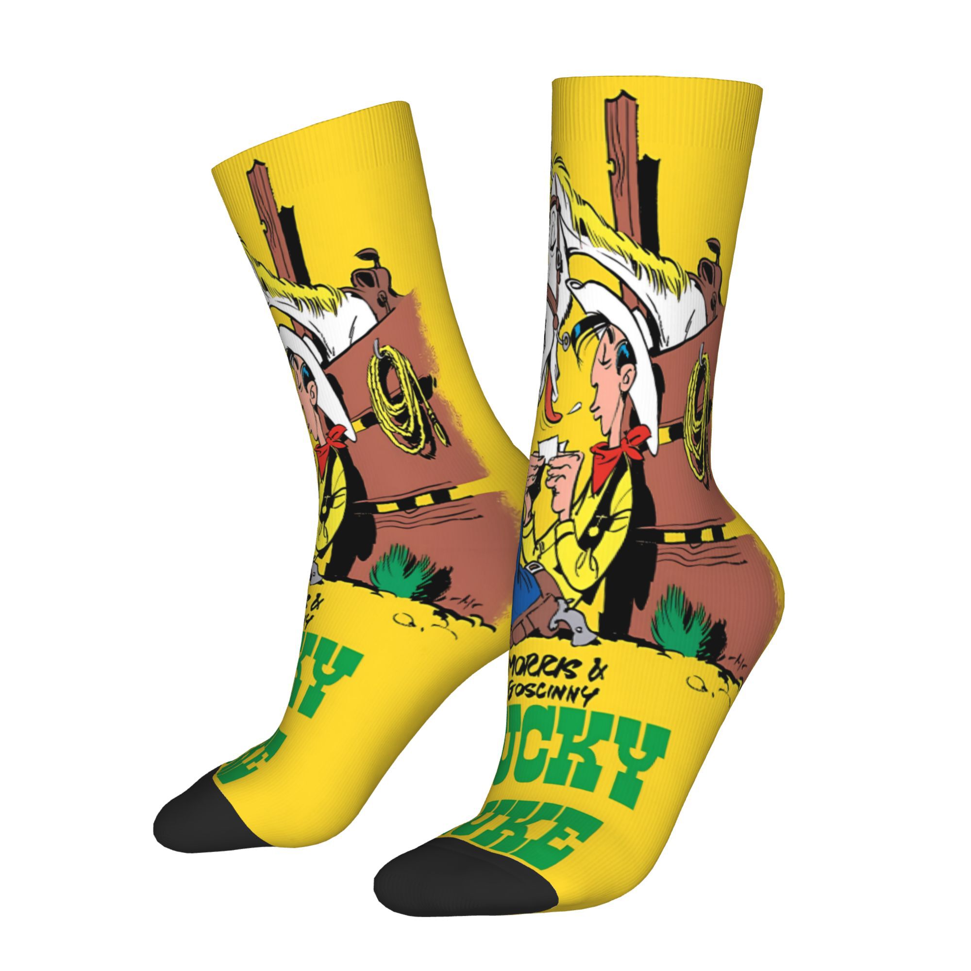 TEMU The Cowboy Socks Printed Men's Polyester 2d Print Design