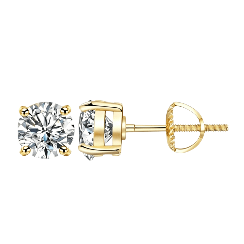 TEMU A Pair Of 925 Sterling Silver Moissanite Four-claw Easy Earrings, Unisex Earrings For And, Hypoallergenic, Safe And Comfortable For Daily Wear.