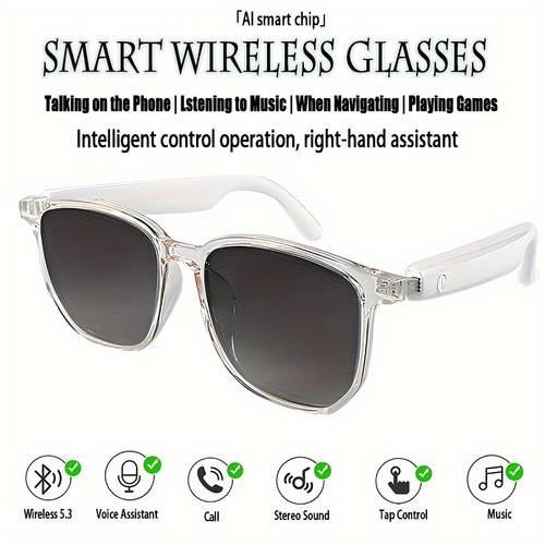 new camera smart glasses outdoor sports music calls and fashion glasses protection remote control photography built in microphone and speaker noise reduction touch and assistant for friends and relatives