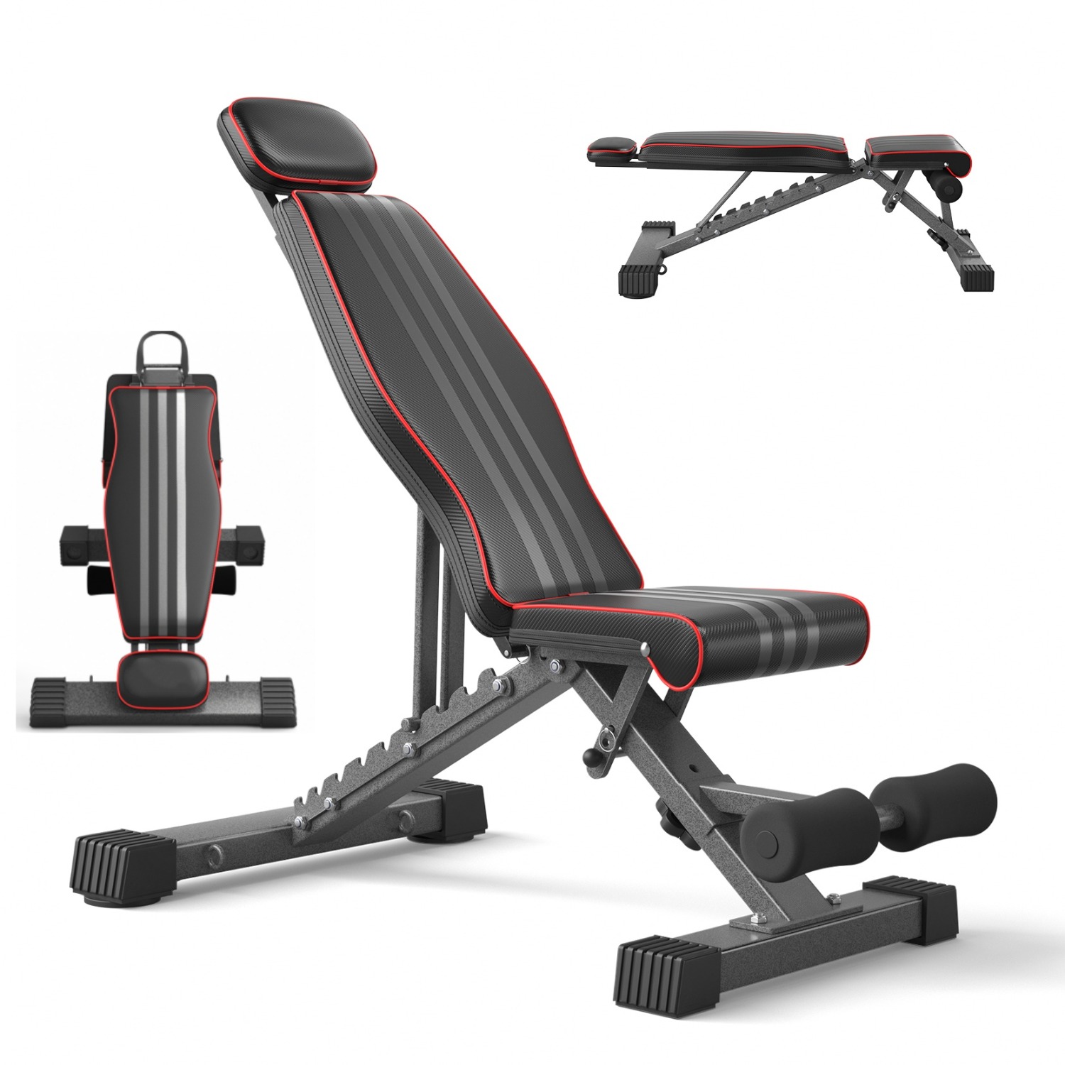 adjustable weight bench foldable workout bench for home gym full   training quick release incline   flat bench press with fast adjustment compact storage
