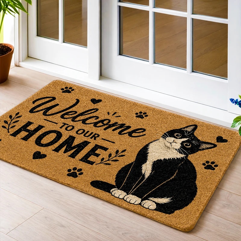 cat welcome mat sold on Temu United States