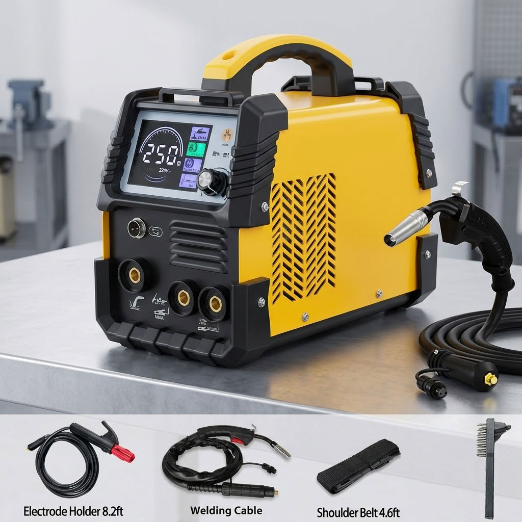 TEMU Heavy Duty 3-in-1 Welder Igbt Inverter Mig/tig/mma Gasless Mode Aluminum/steel/metal Welding Au Plug Rugged Body Professional Equipment For