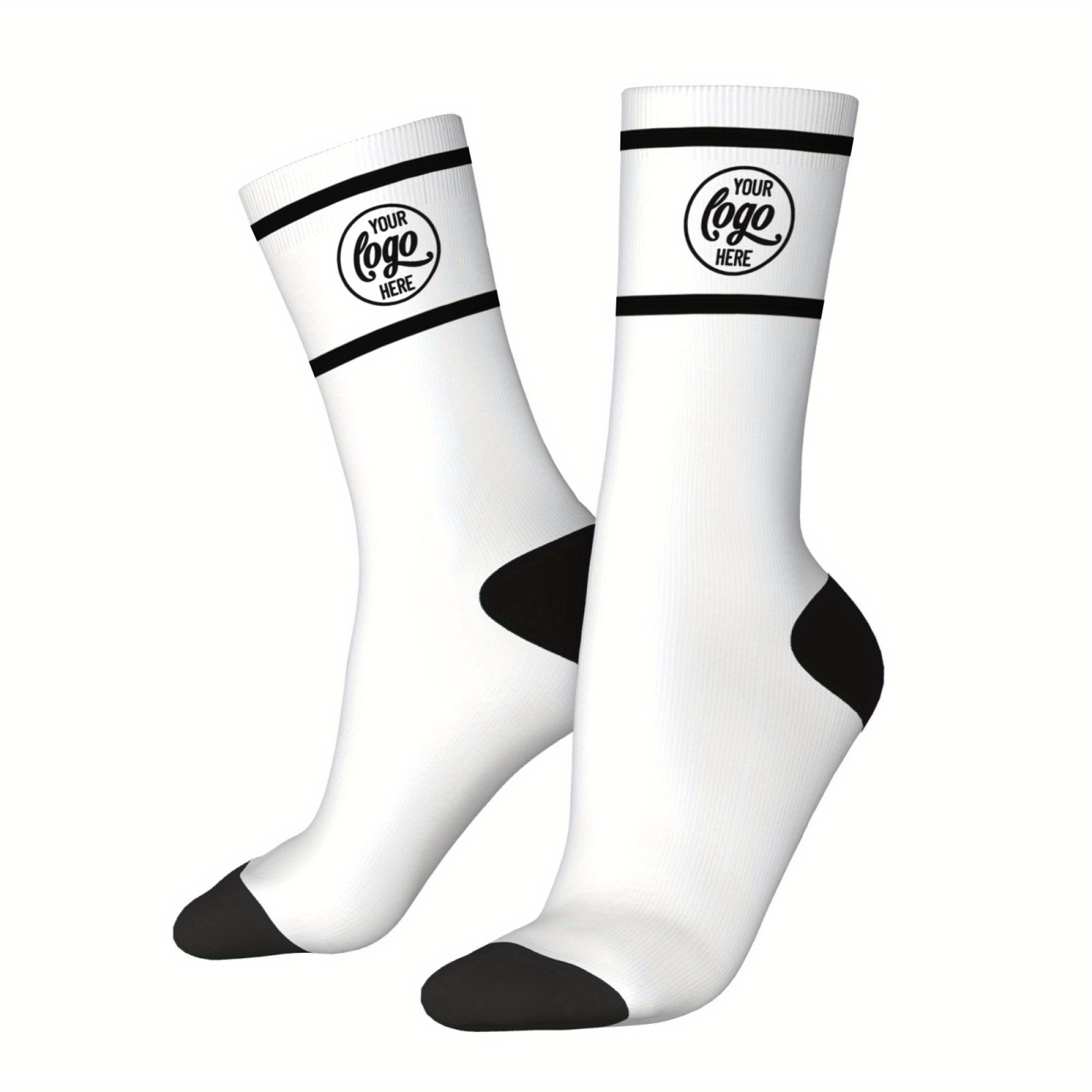 E-shop DIY Benutzerdefinierte 1 Paar Personalisierte Gesichts-Logo Herren Mid-Calf Socken, Elegante und Schöne Paar Benutzerdefinierte Bild