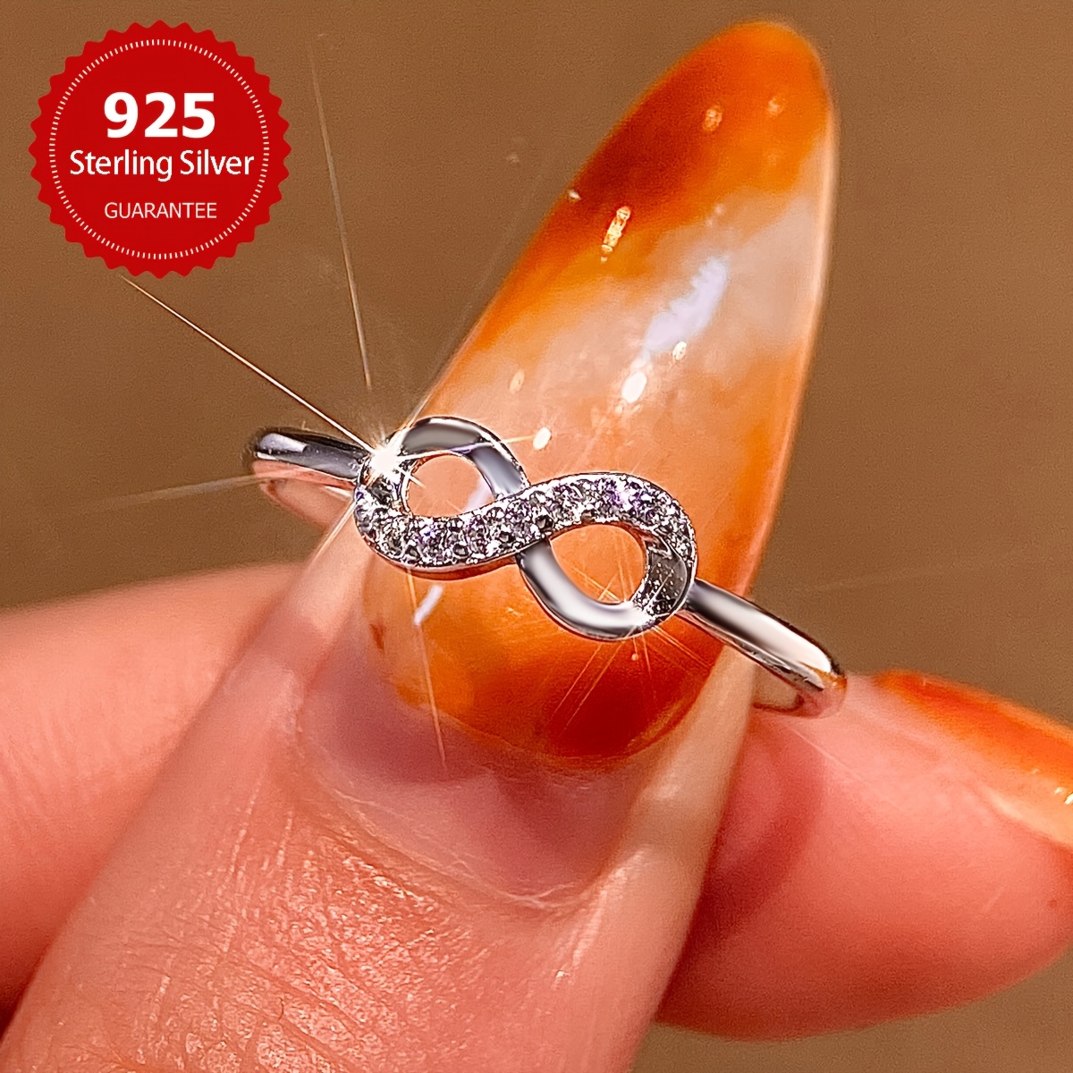 1 Exquisite Infinity Symbol Ring, Women'S S925 Sterling Silver Wedding Band, Elegant Women'S Valentine'S Day Jewelry Gift